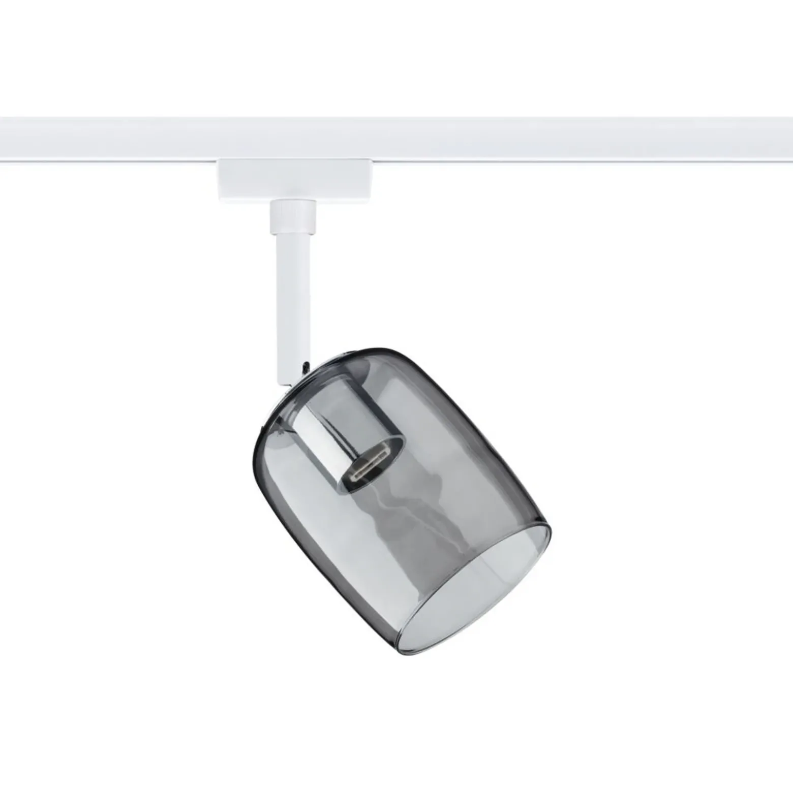 Foco de riel Paulmann URail Blossom, blanco señal/gris humo