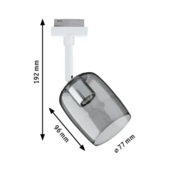 Foco de riel Paulmann URail Blossom, blanco señal/gris humo