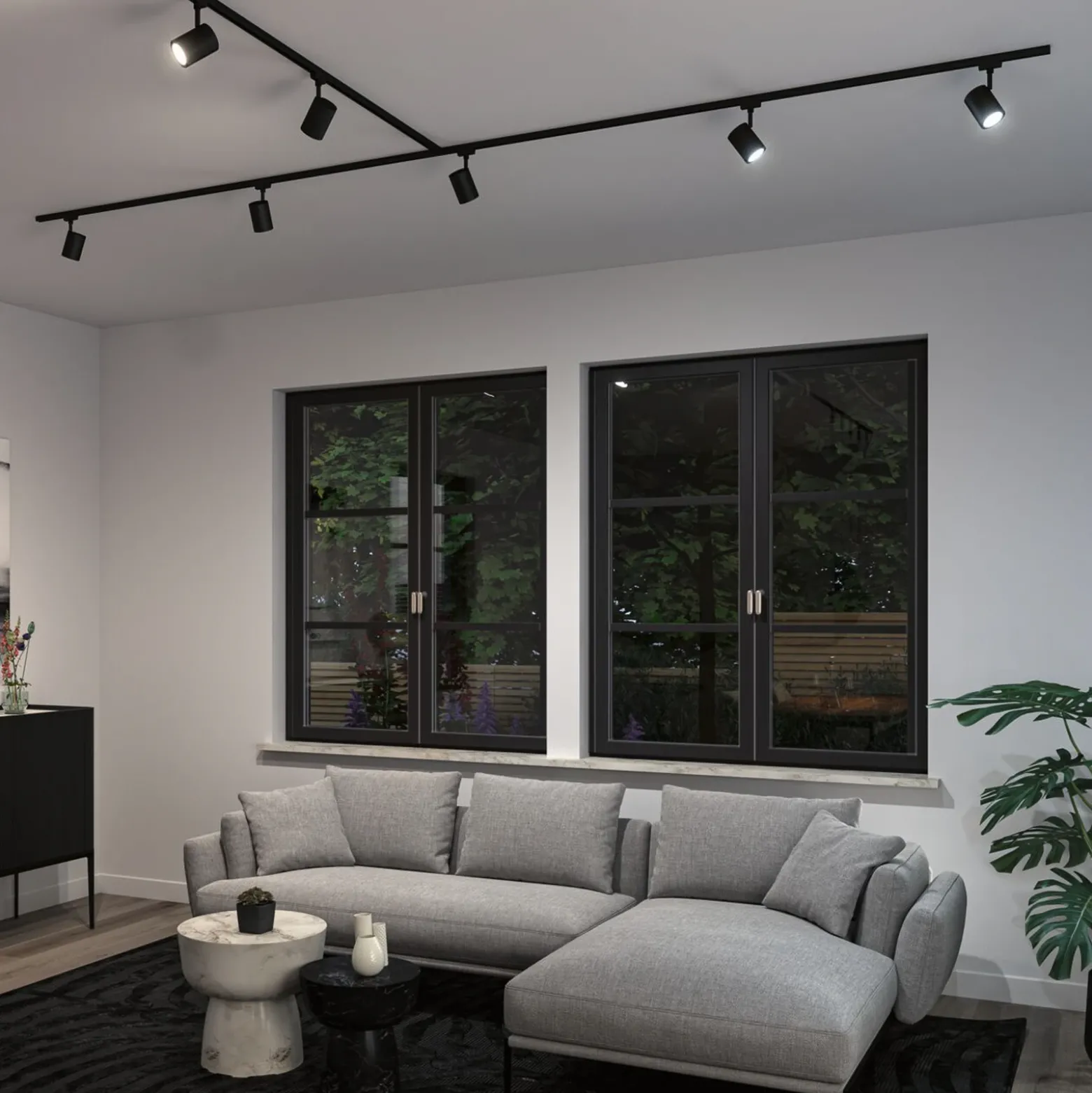 Foco de riel Paulmann URail Luxe, negro, ZigBee, GU10