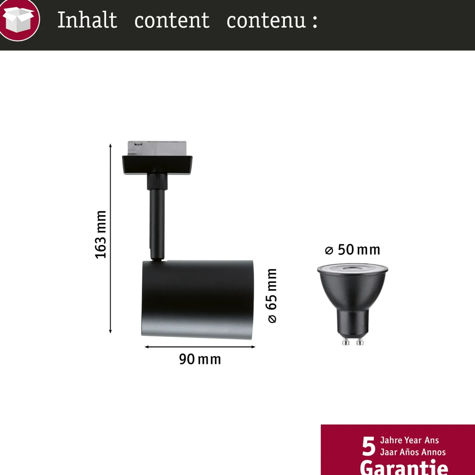 Foco de riel Paulmann URail Luxe, negro, ZigBee, GU10