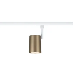 Foco de riel Paulmann URail Luxe, dorado/blanco, Ø 7 cm, GU10
