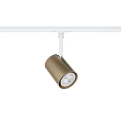 Foco de riel Paulmann URail Luxe, dorado/blanco, Ø 7 cm, GU10