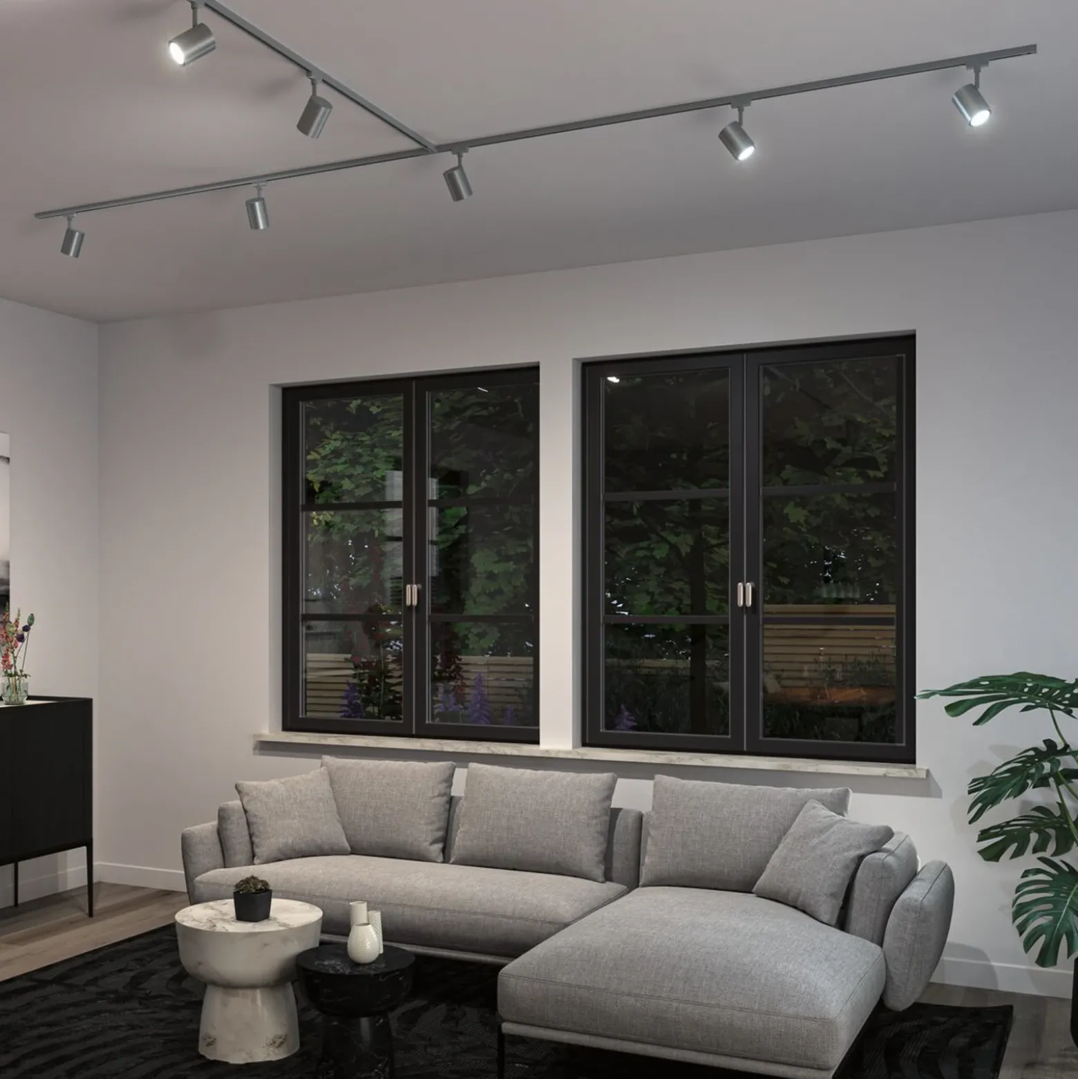 Foco de riel Paulmann URail Luxe, cromado, ZigBee, GU10
