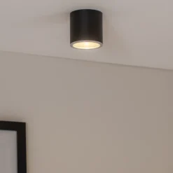Foco de superficie Bega LED Studio Line, negro/alu, Ø 9 cm, aluminio