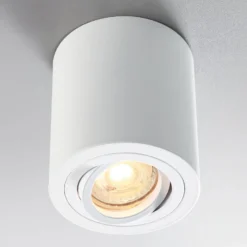 Foco de superficie Heitronic ADL9001, blanco, redondo y orientable