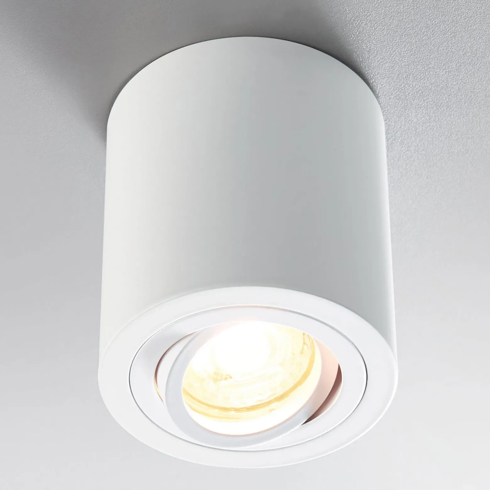 Foco de superficie Heitronic ADL9001, blanco, redondo y orientable