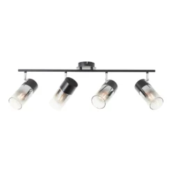 Foco de techo Alia, 4 luces, negro/humo