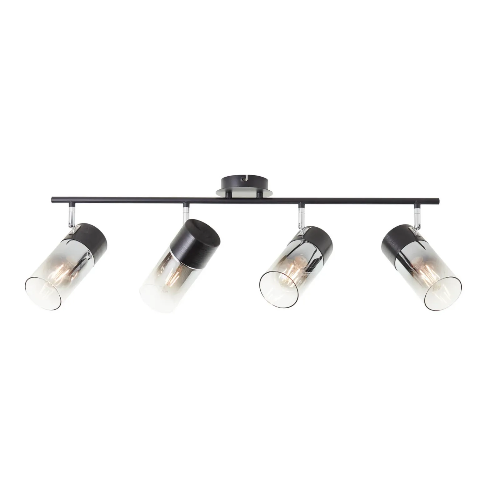 Foco de techo Alia, 4 luces, negro/humo