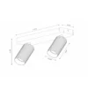 Foco de techo Clubs, 2 luces, blanco