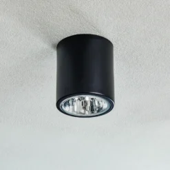 Foco de techo downlight Round en negro, Ø 13,3 cm