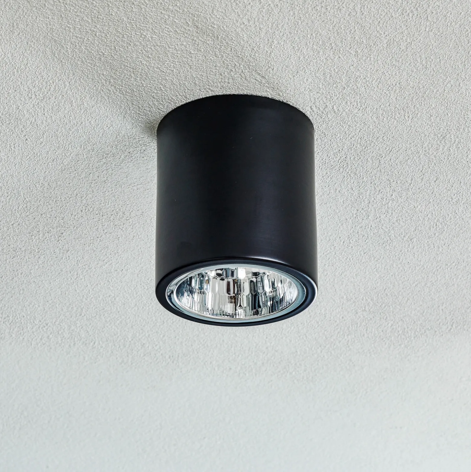 Foco de techo downlight Round en negro, Ø 13,3 cm