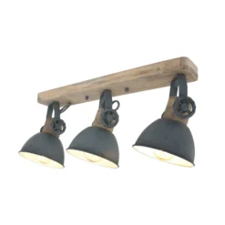 Foco de techo Gearwood, 3 luces alargado, gris