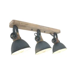 Foco de techo Gearwood, 3 luces alargado, gris