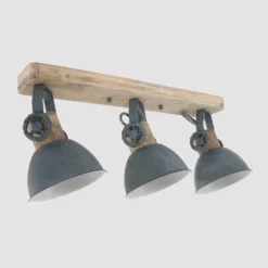 Foco de techo Gearwood, 3 luces alargado, gris