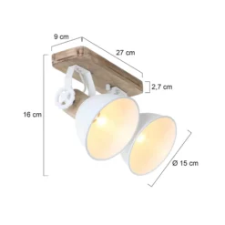 Foco de techo Gearwood, 2 luces, blanco