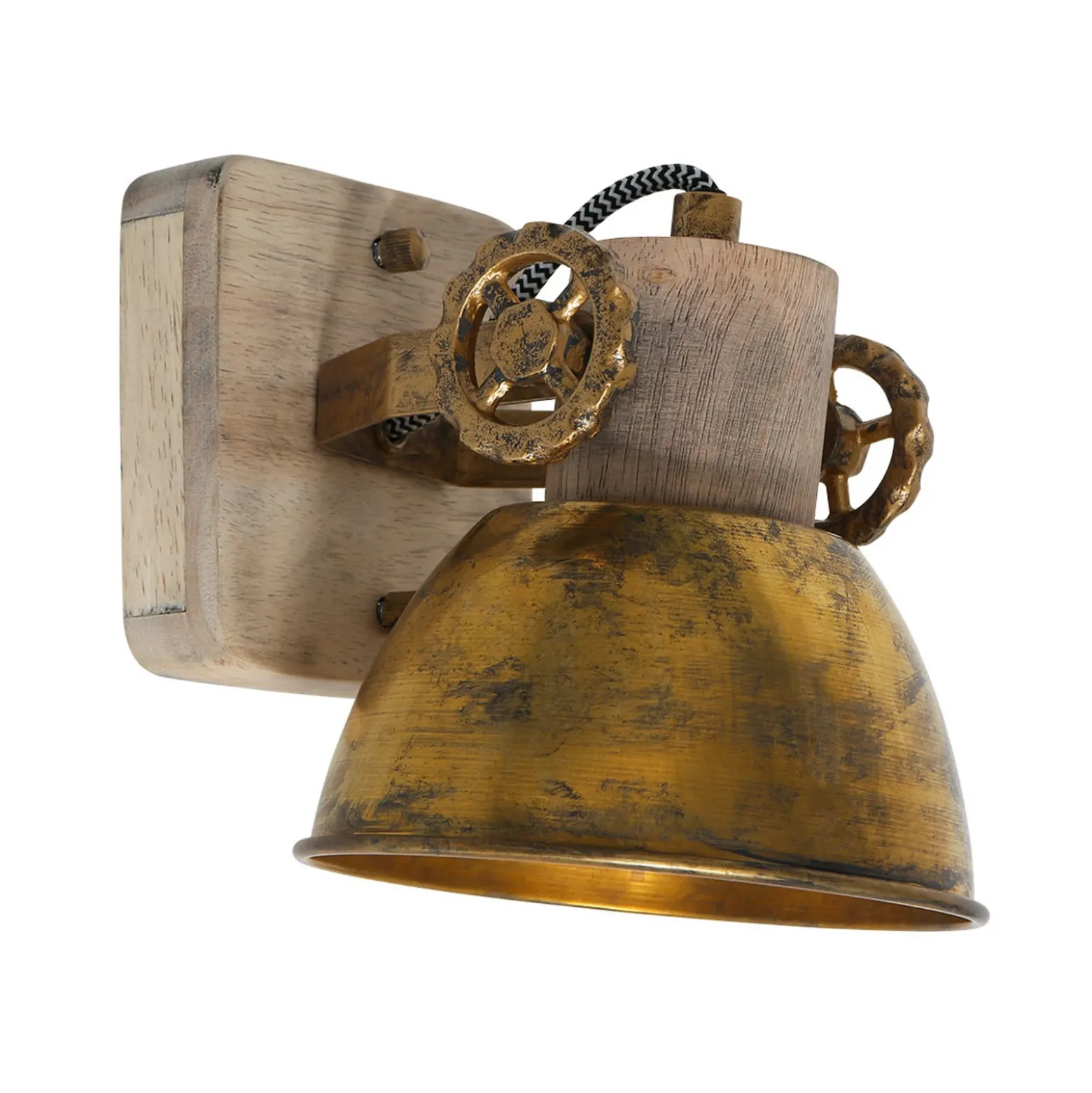Foco de techo Gearwood, 1 luces bronce