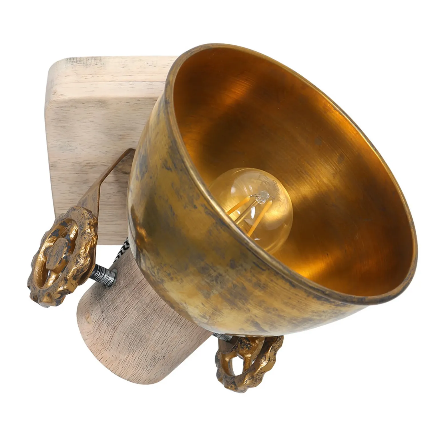 Foco de techo Gearwood, 1 luces bronce