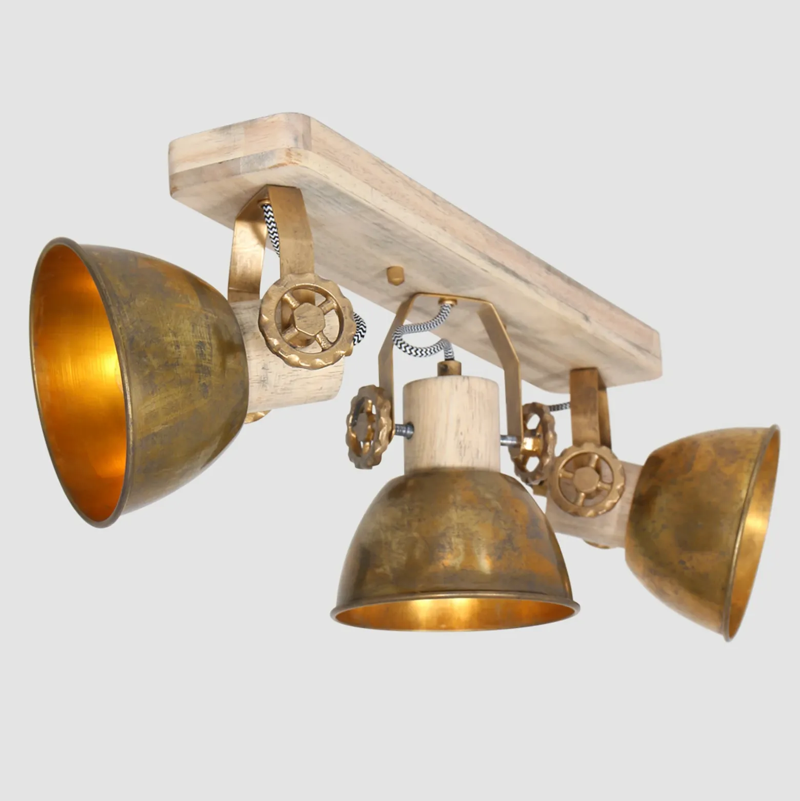Foco de techo Gearwood, 3 luces bronce