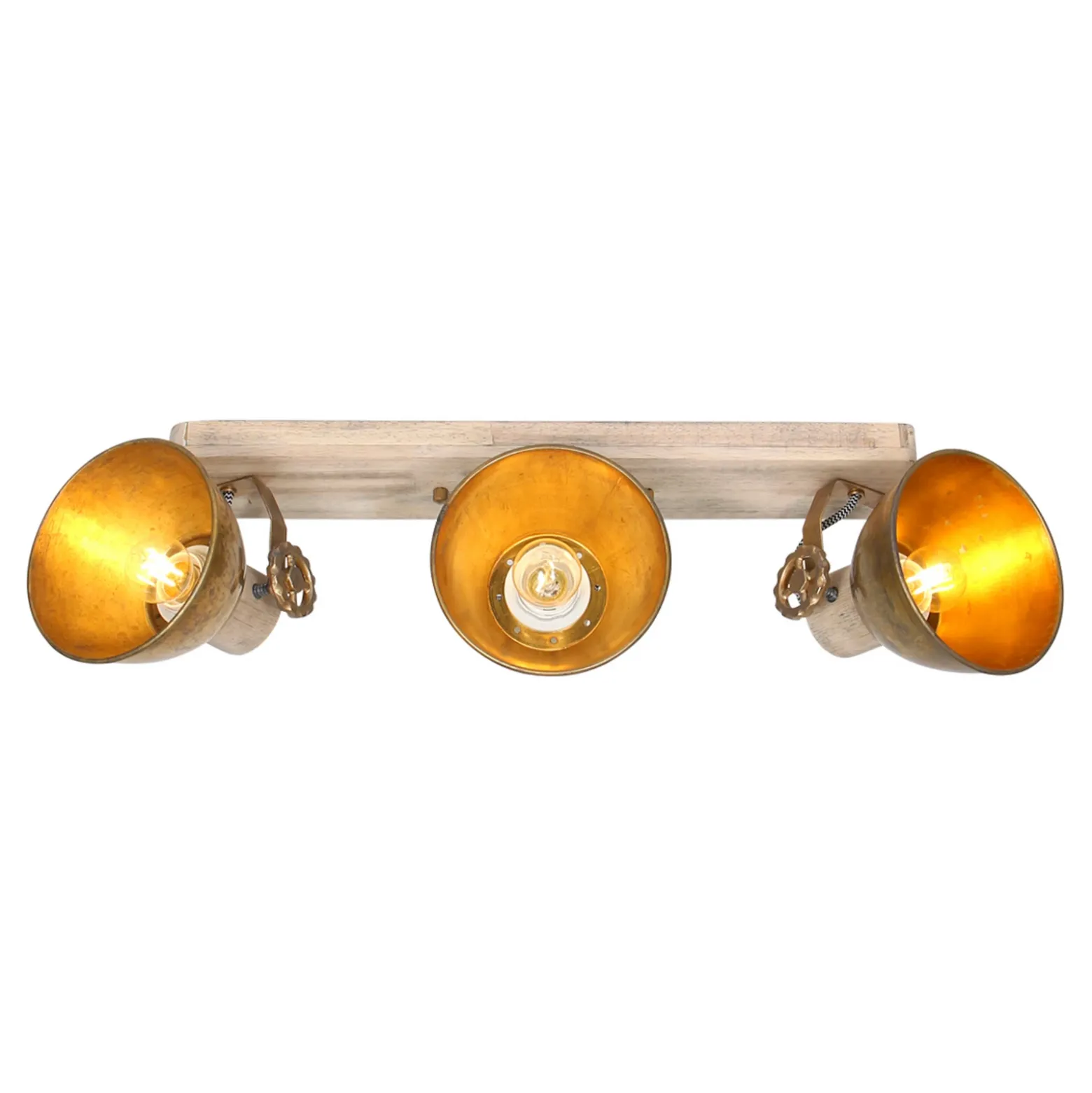 Foco de techo Gearwood, 3 luces bronce