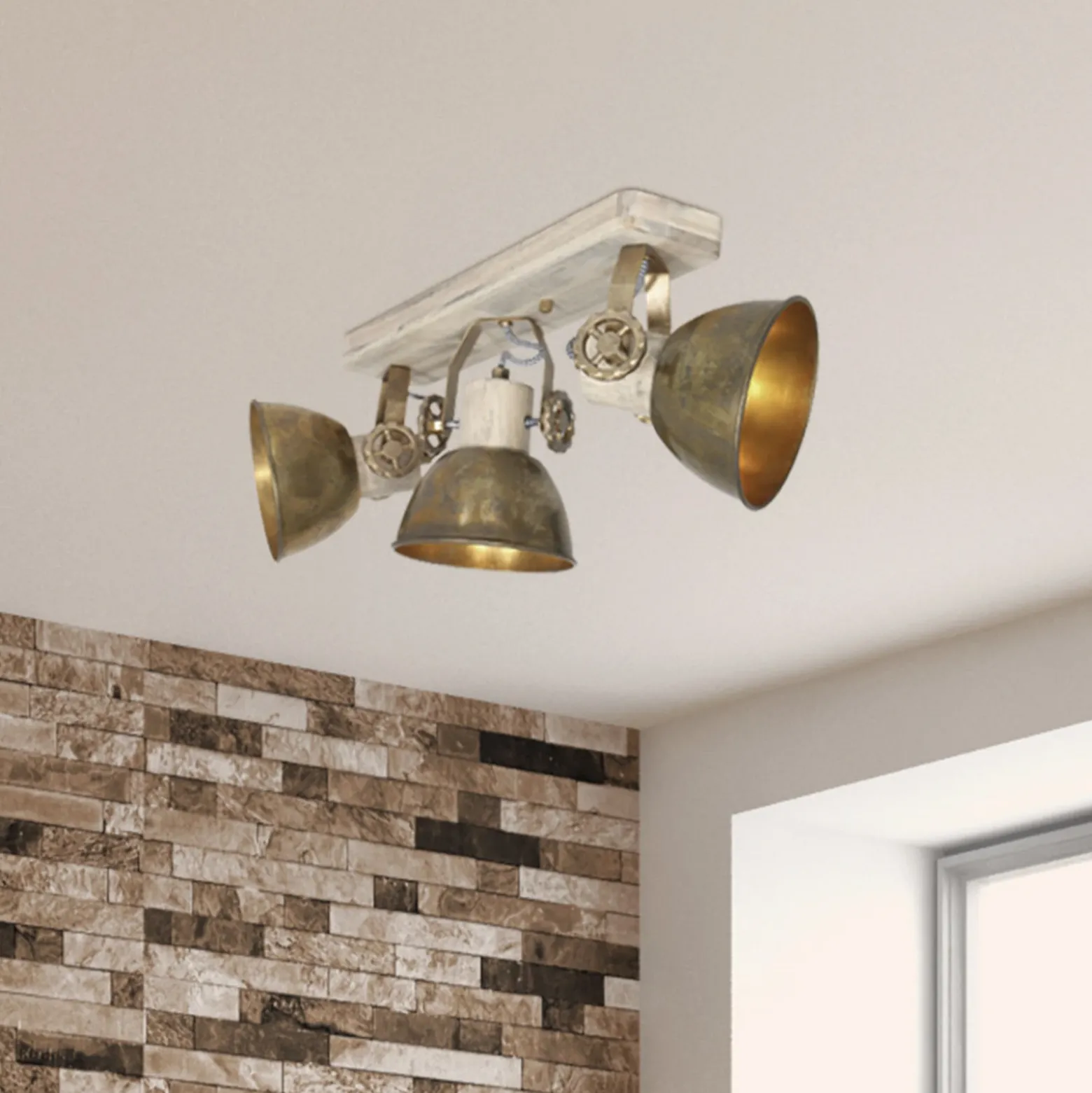 Foco de techo Gearwood, 3 luces bronce