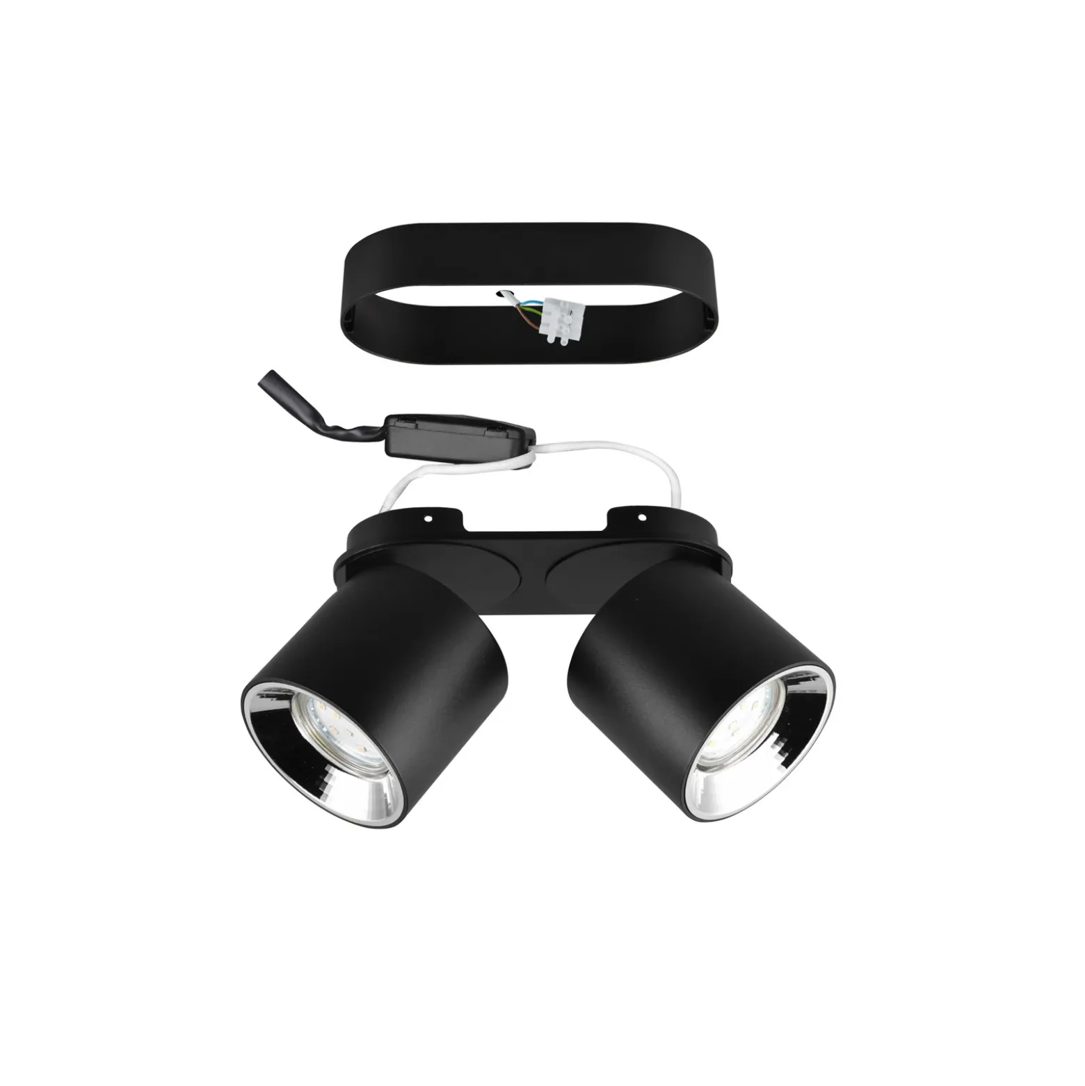 Foco de techo Guayana GU10 2 luces negro