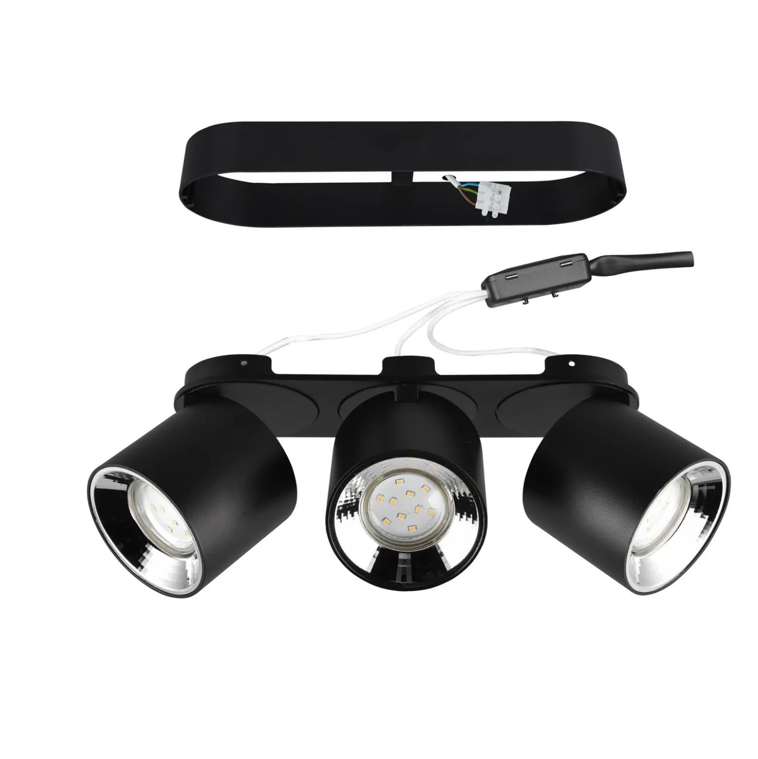 Foco de techo Guayana GU10 3 luces negro