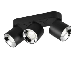 Foco de techo Guayana GU10 3 luces negro