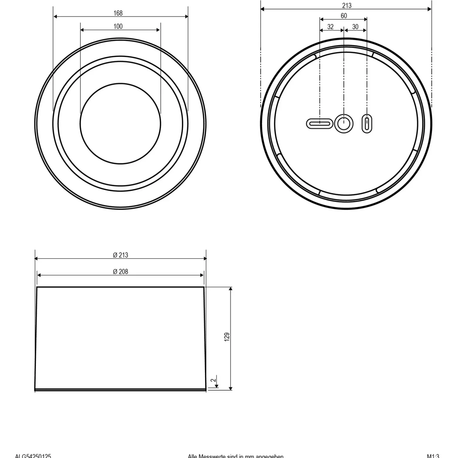 Foco de techo LED ALG54, Ø 12,9 cm blanco