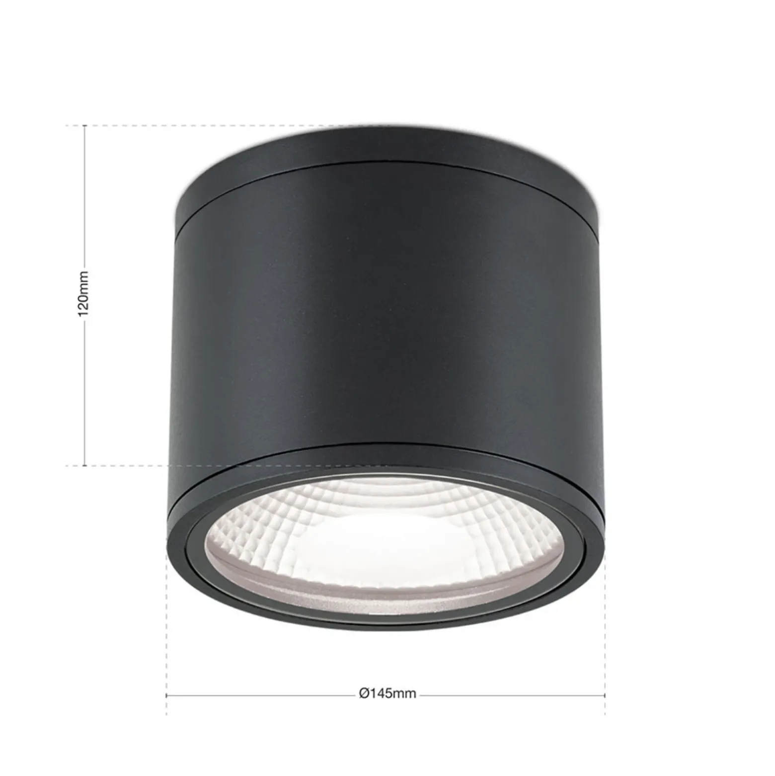 Foco de techo LED Sputnik IP65 Ø 14,5 cm negro