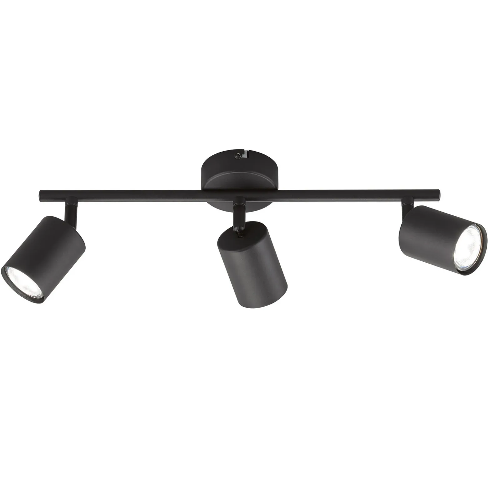 Foco de techo LED Vano negro, 3 luces alargado