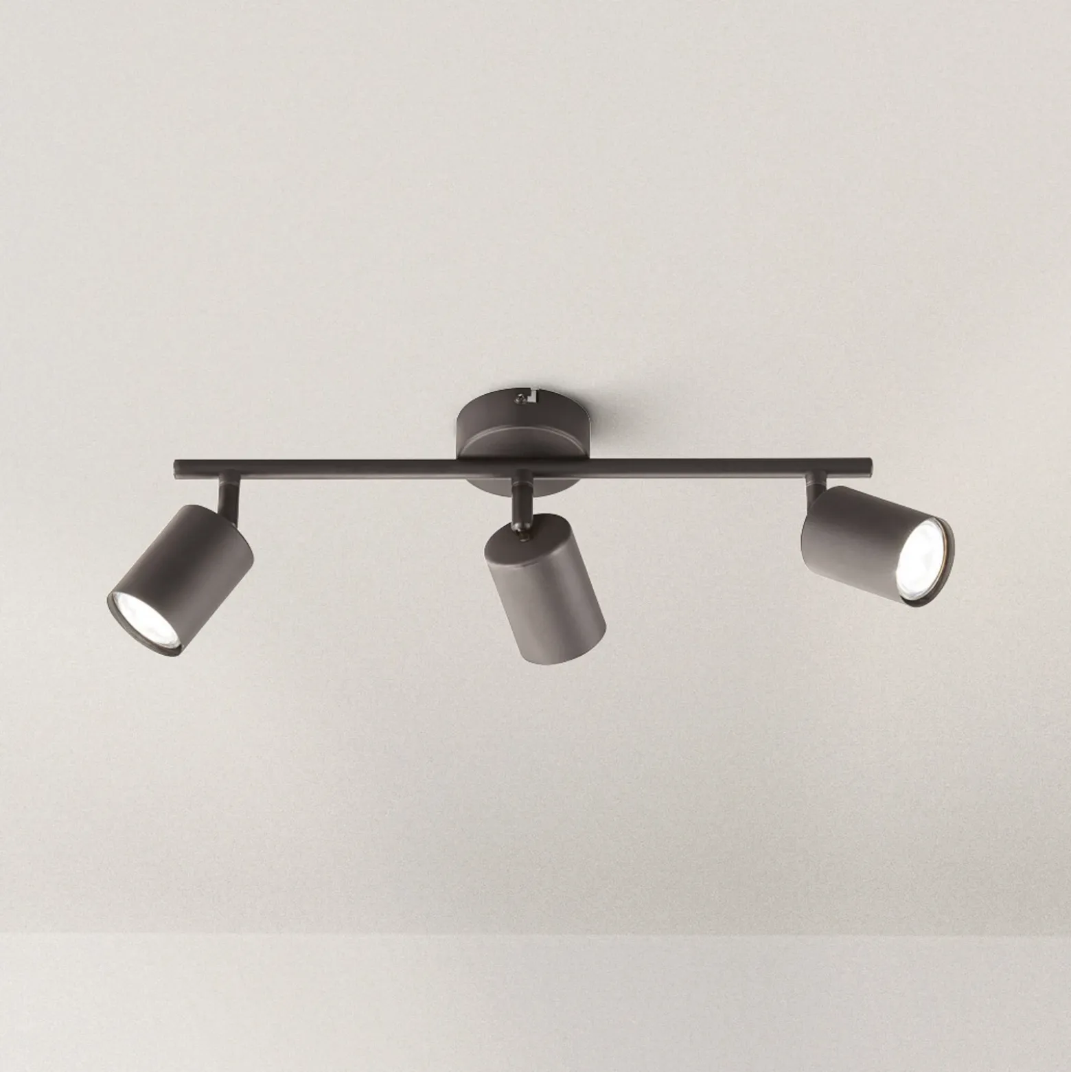 Foco de techo LED Vano negro, 3 luces alargado