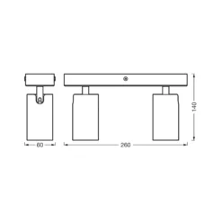 Foco de techo OCTAGON de OSRAM, blanco, 2 luces, GU10-LED 927 atenuable