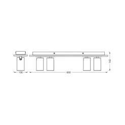 Foco de techo OSRAM MERCURY negro 4 puntos GU10-LED 927 atenuable