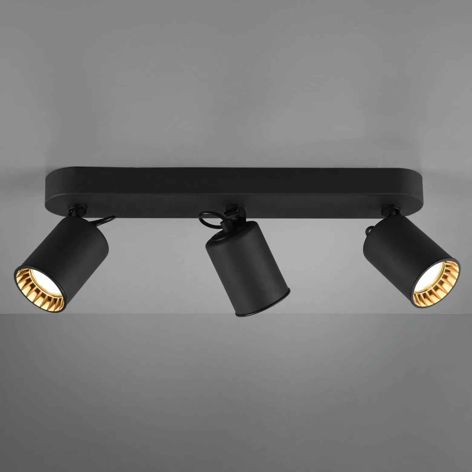 Foco de techo Pago, 3 luces, negro