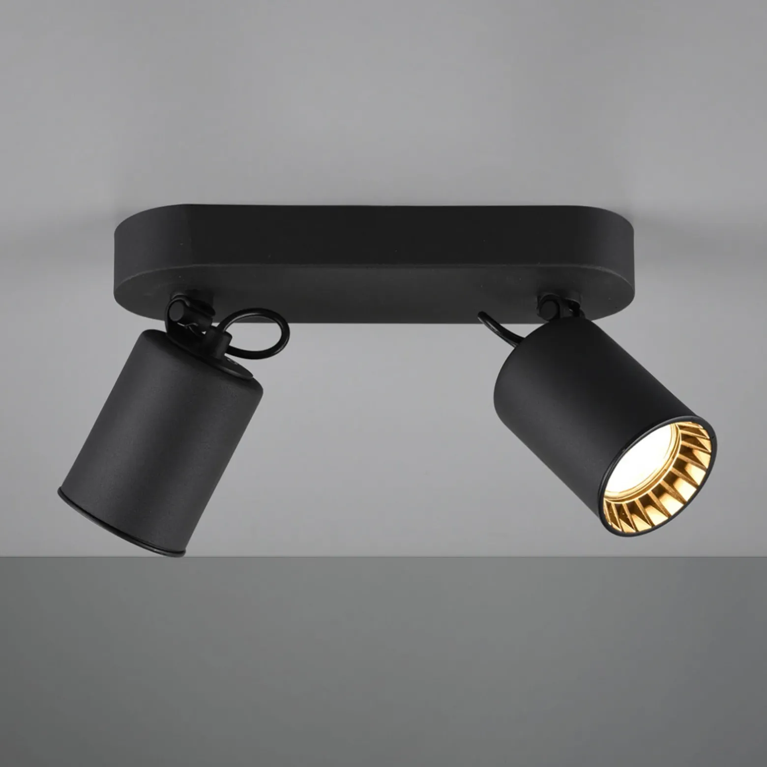 Foco de techo Pago, 2 luces, negro