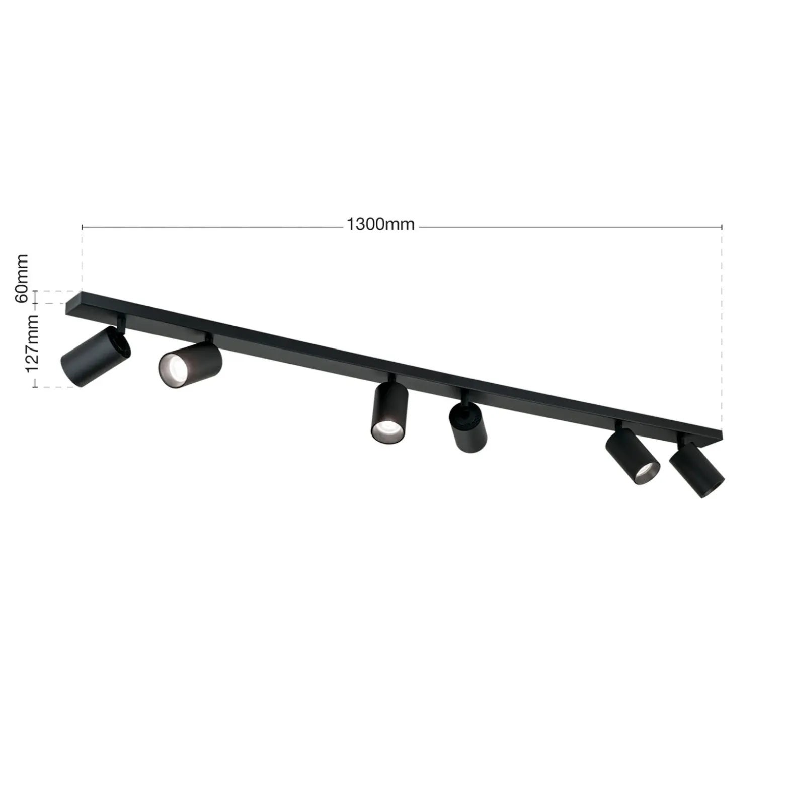 Foco de techo Sean 6 luces, negro