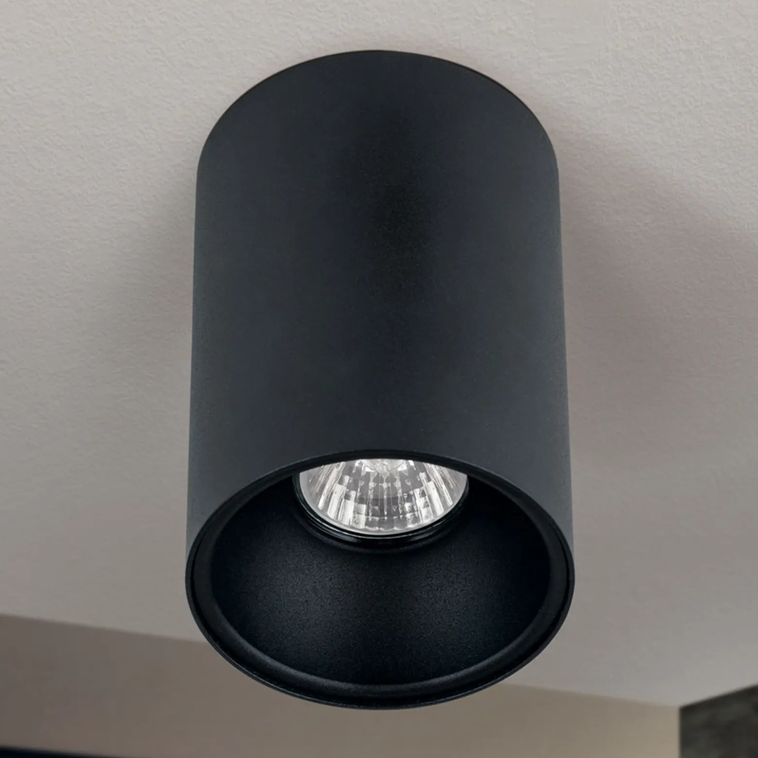 Foco de techo Starlight, redondo, negro