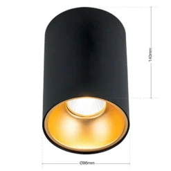 Foco de techo Starlight, redondo, negro