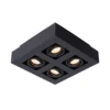Foco de techo Xirax, 4 luces, negro