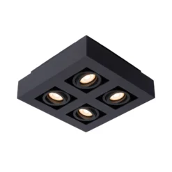 Foco de techo Xirax, 4 luces, negro