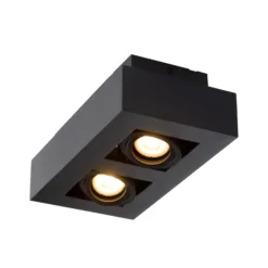 Foco de techo Xirax, 2 luces, negro