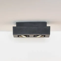 Foco de techo Xirax, 2 luces, negro