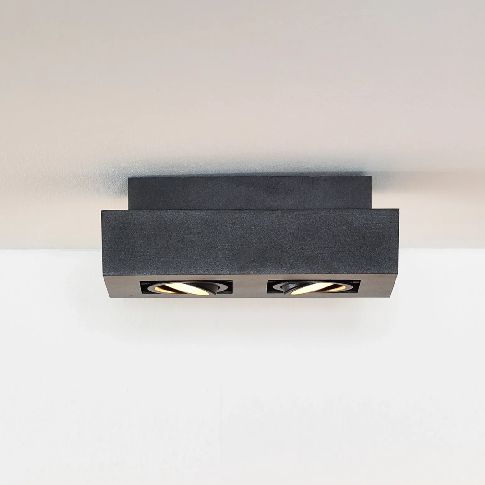 Foco de techo Xirax, 2 luces, negro