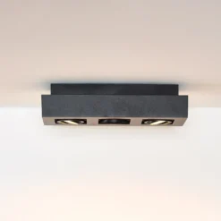 Foco de techo Xirax, 3 luces, negro