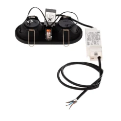 Foco empotrable Bega LED Studio Line, negro/latón, 2 luces.
