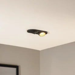 Foco empotrable Bega LED Studio Line, negro/latón, 2 luces.