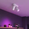 Foco empotrable Calex Smart blanco, longitud 22 cm, 2 luces GU10 LED RGBW