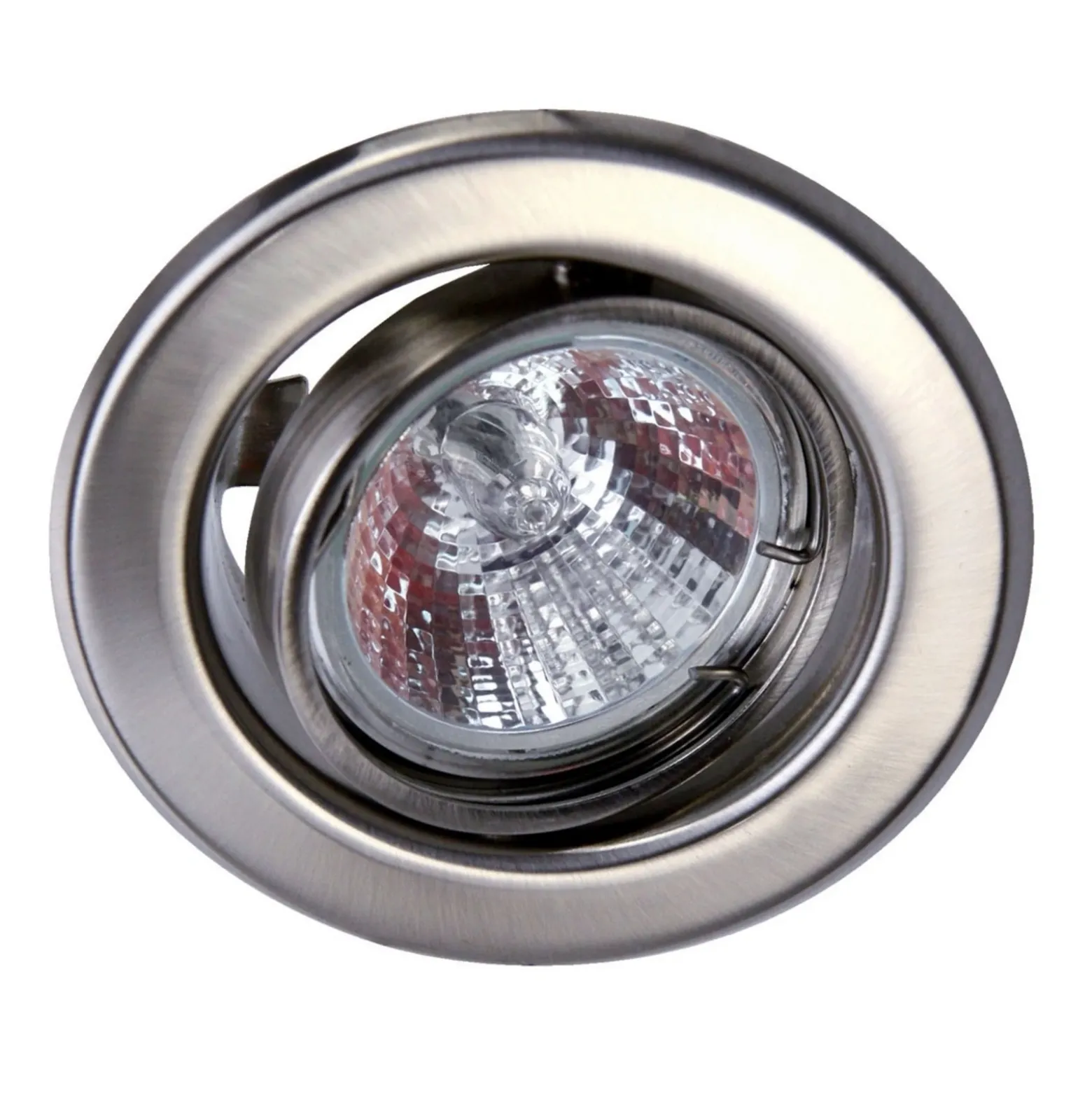 Foco empotrable de bajo voltaje, acero inoxidable, orientable