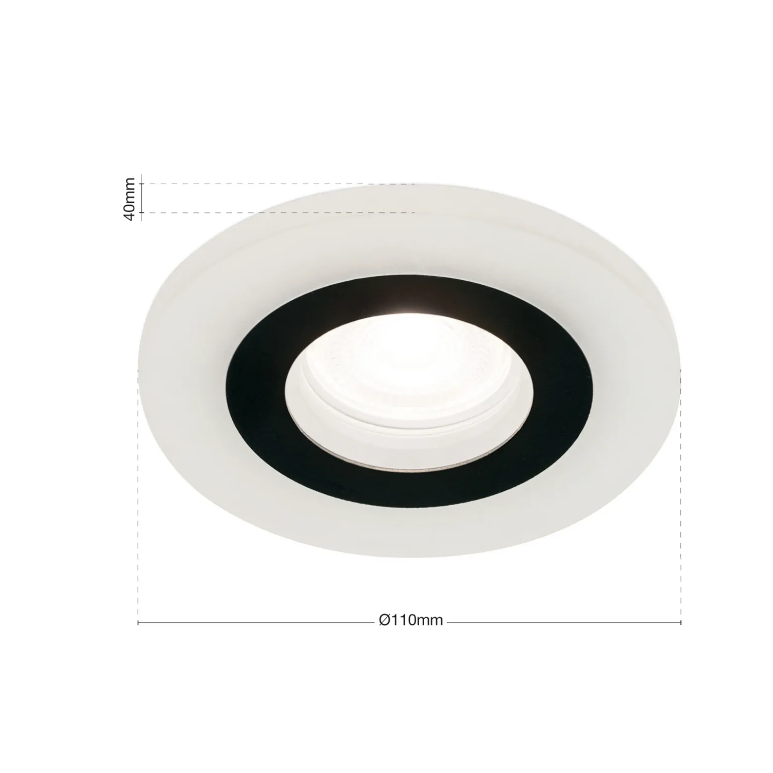 Foco empotrable Glow, negro, metal, Ø 11 cm, GU10