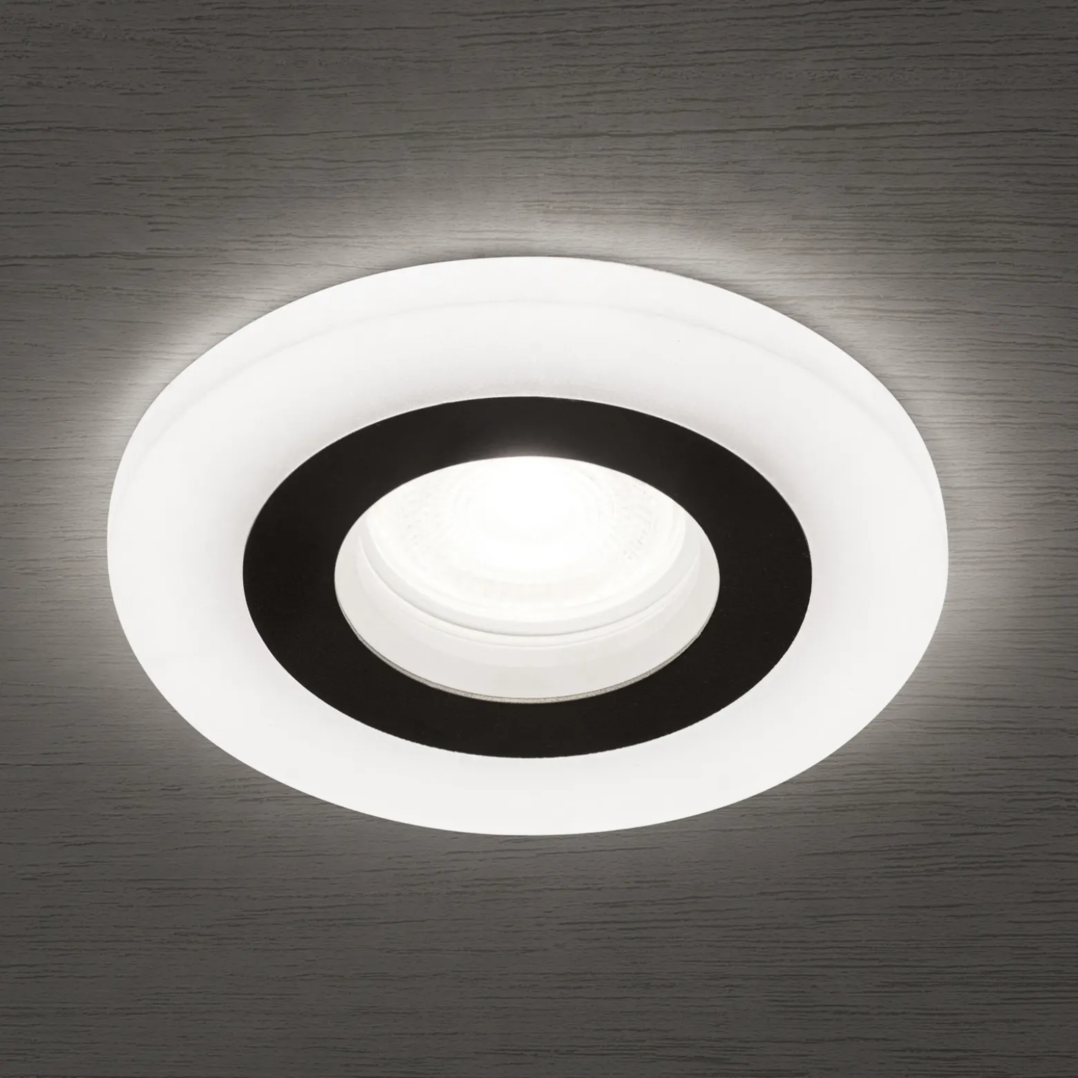 Foco empotrable Glow, negro, metal, Ø 11 cm, GU10